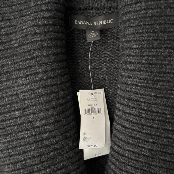 Banana Republic Maite Wool-Blend Cardigan, Dark Charcoal, Size S, NWT - Picture 3 of 8